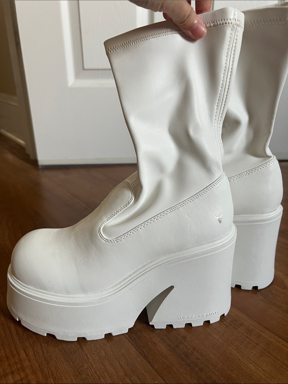 Windsor Smith Found White Stretch socks Boots